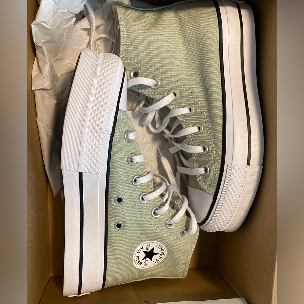 Sage Green Platform Converse